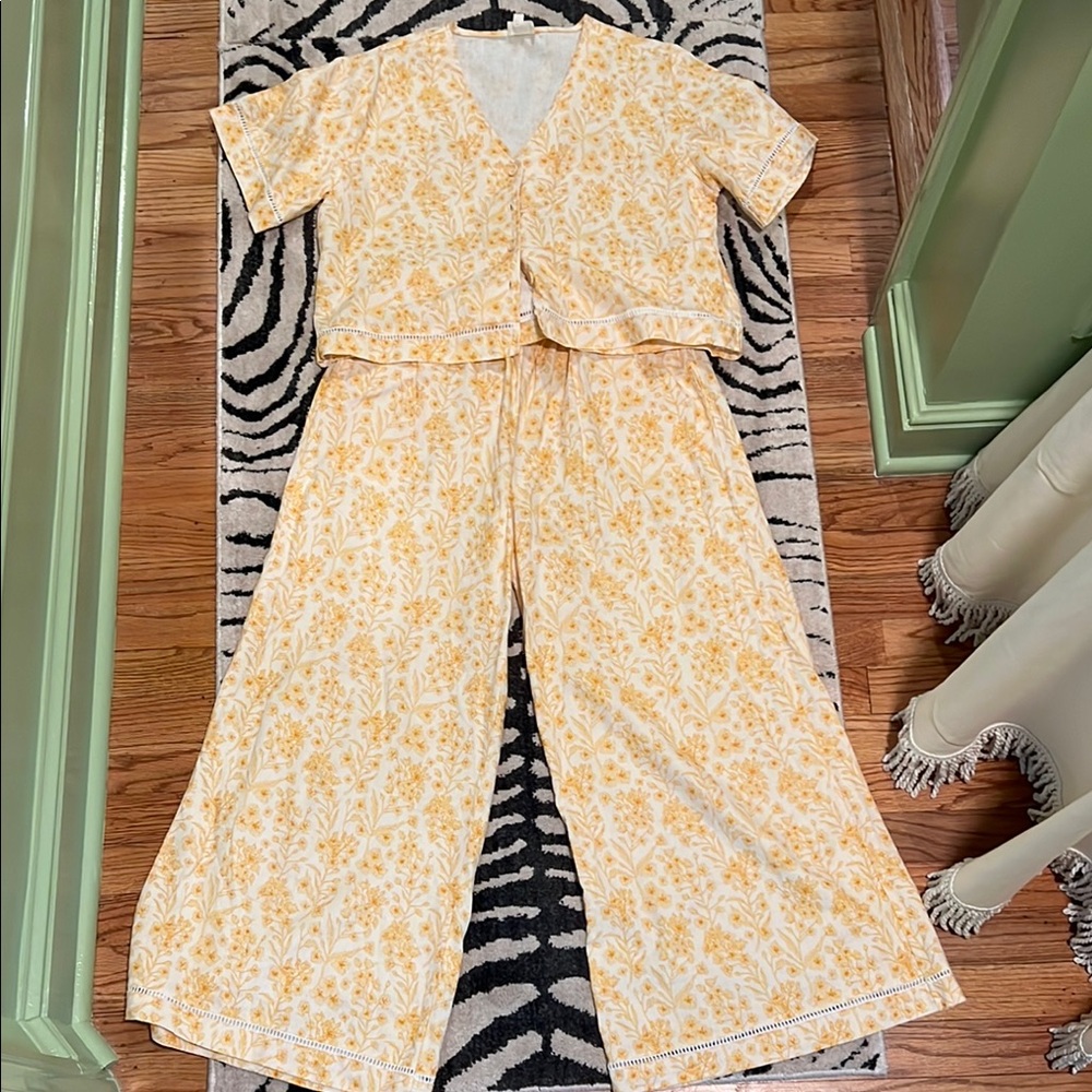 Floral Yellow pant set